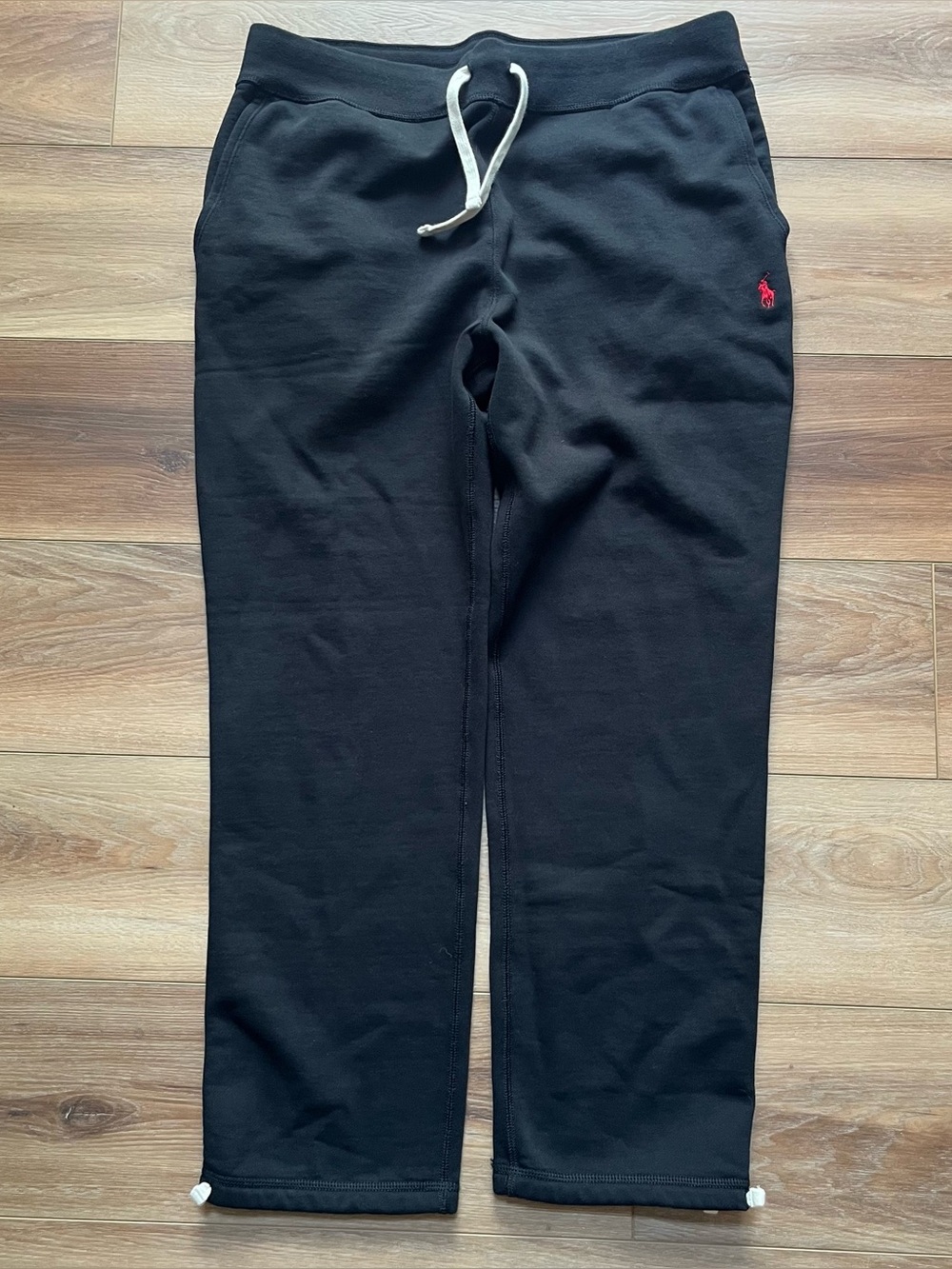 Polo Ralph Lauren black with red pony ankle tie jogger sweatpants size XL